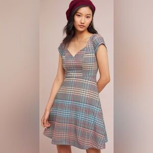 Plaid Cap Sleeve Dress